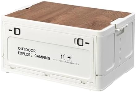 Collapsible Camping Table Box for Outdoor Storage White Medium