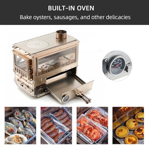 Portable Stainless Wood Stove with Chimney for Outdoors