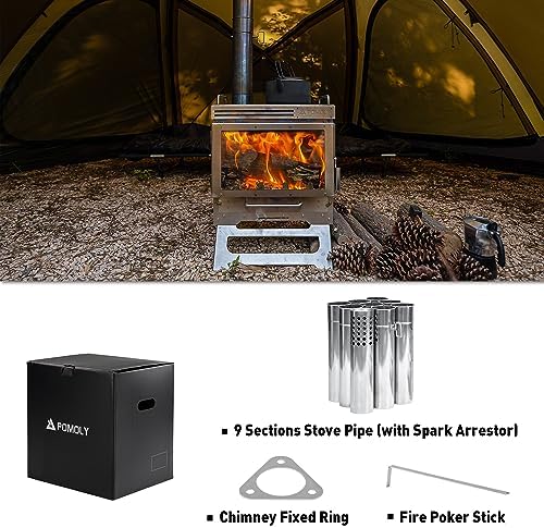 Stainless Steel Wood Stove for Camping with Glass Windows